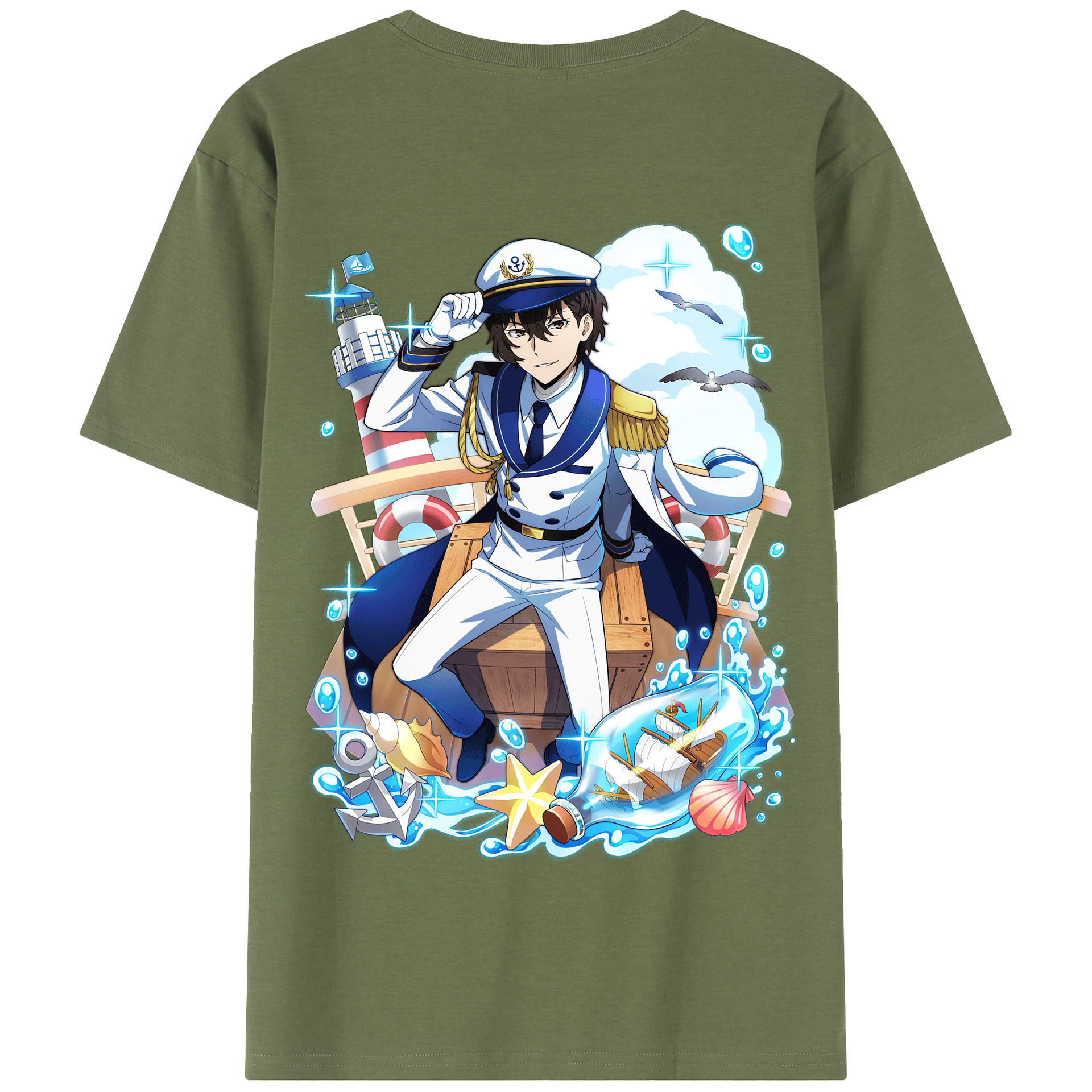 （画像用） 文豪ストレイドッグス Bungo Stray Dogs 綿100％半袖Tシャツ（背面プリント）